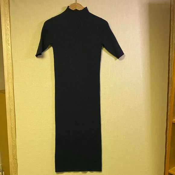 SOLD - Hatch The Penelope Ribbed Knit Midi-Dress Navy/Ink Size 1 (Small, Sz 2-4) - Picture 3 of 6